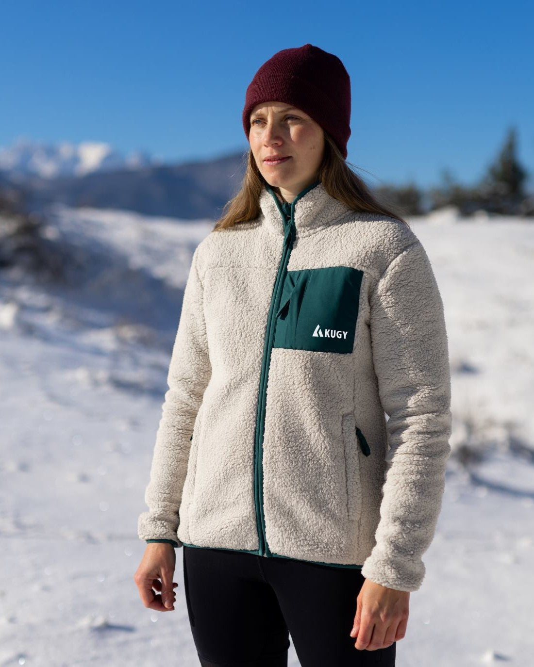 Pile Sherpa da donna verde alpino